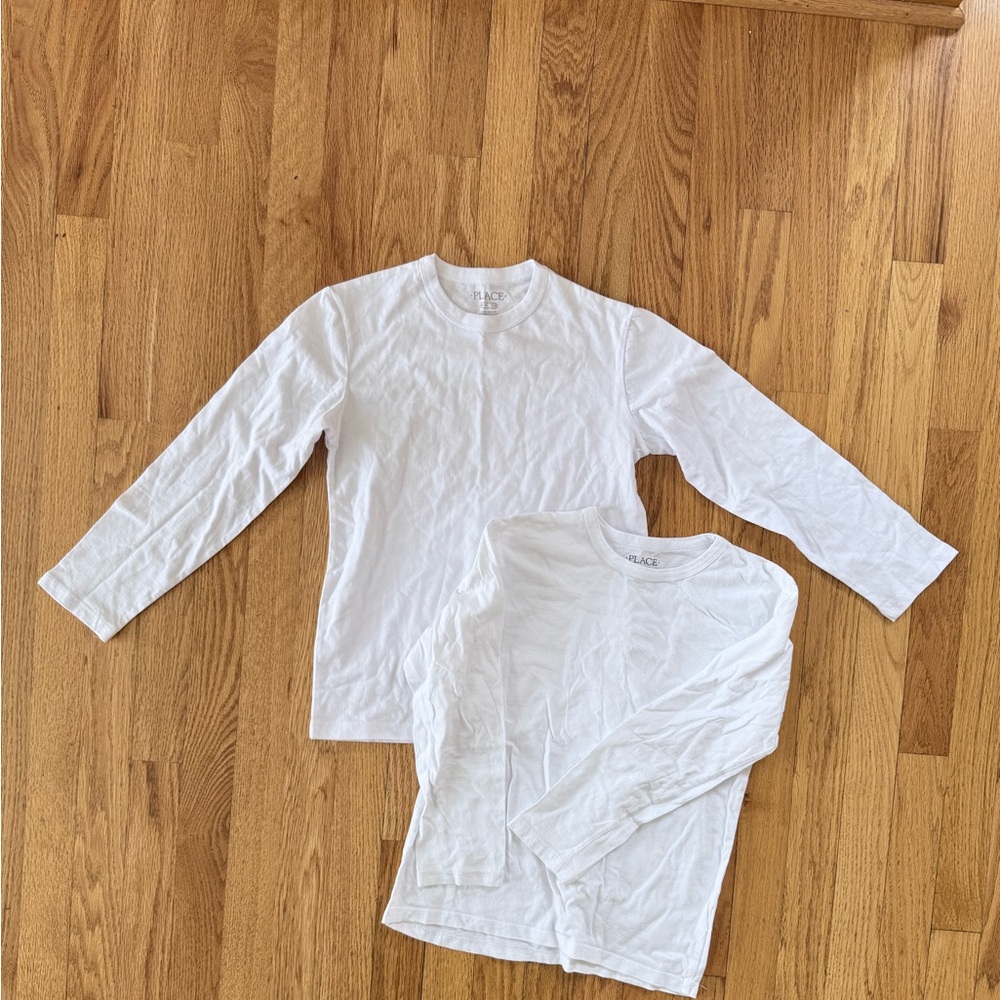 2 Childrens Place Boys M 7/8 Long Sleeve White Shirt